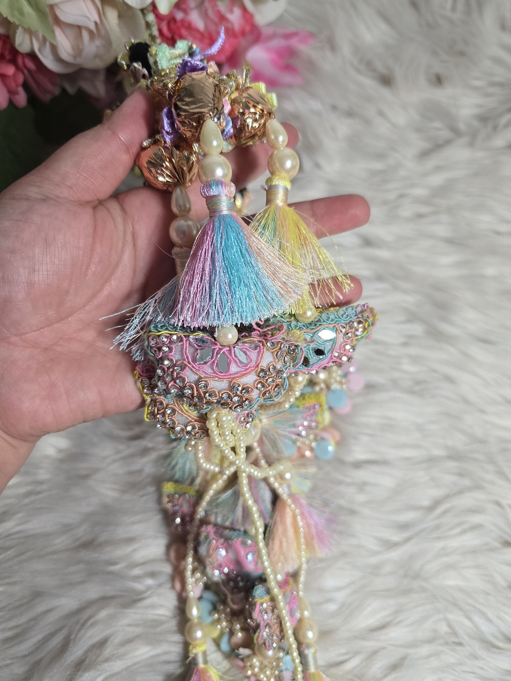Handcrafted Multicolor Tassel Heavy Paranda - Women Accessories - Picture 5 of 7